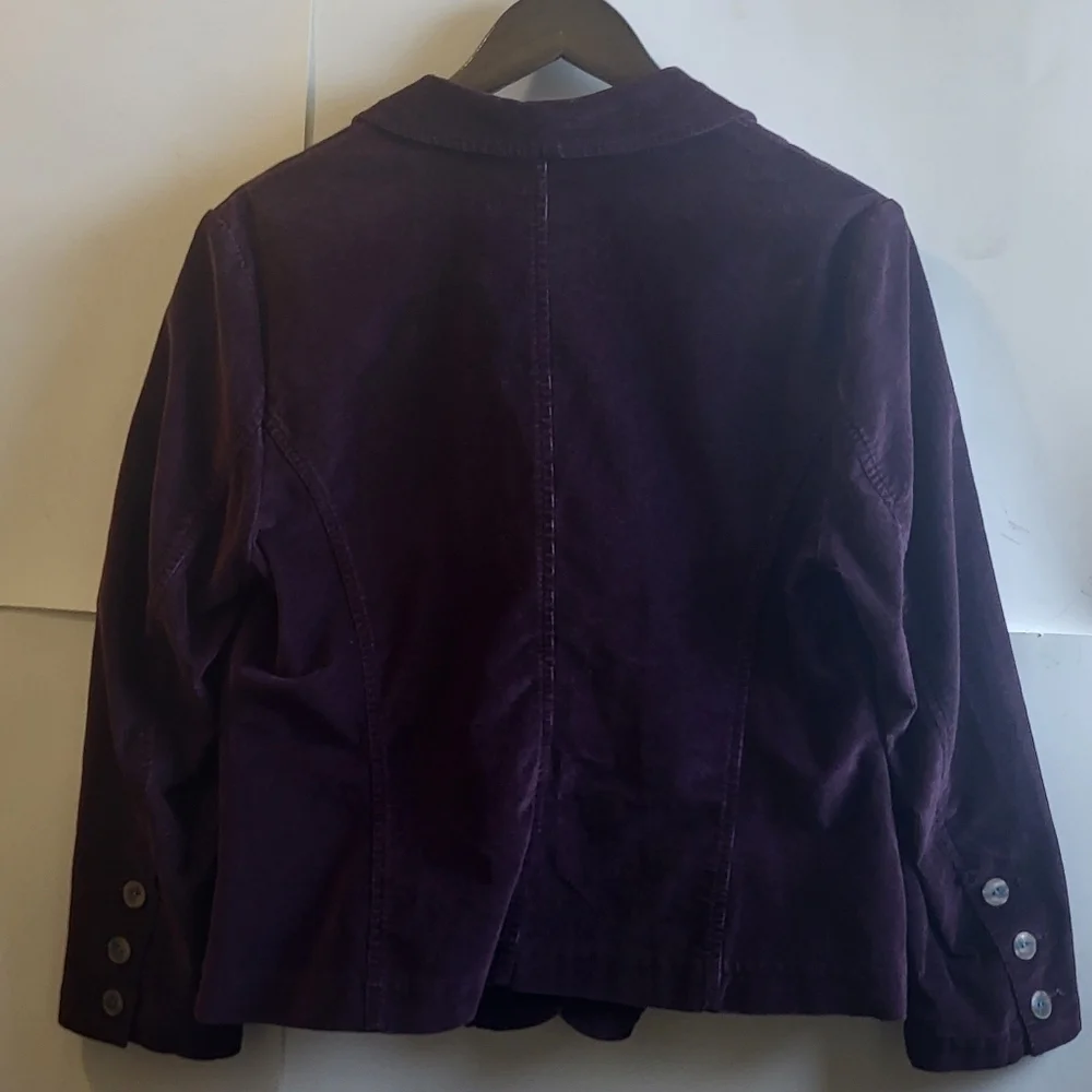 J Jill Corduroy Women's Purple Blazer,‎ Size M/P
